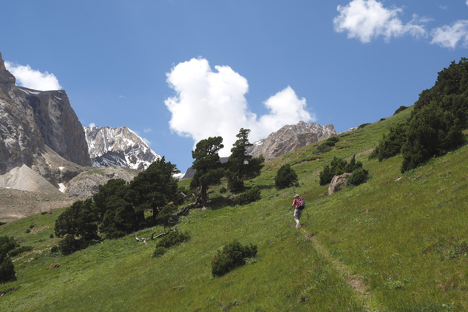 To Ak Tubek Pass Trekking Turkestan Mountains Kyrgyzstan