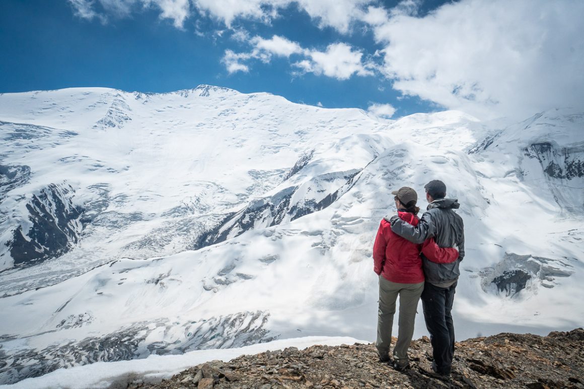 Hiking to Traveler’s Pass with a View of Lenin Peak Hiking to Traveler’s Pass with a View of Lenin Peak